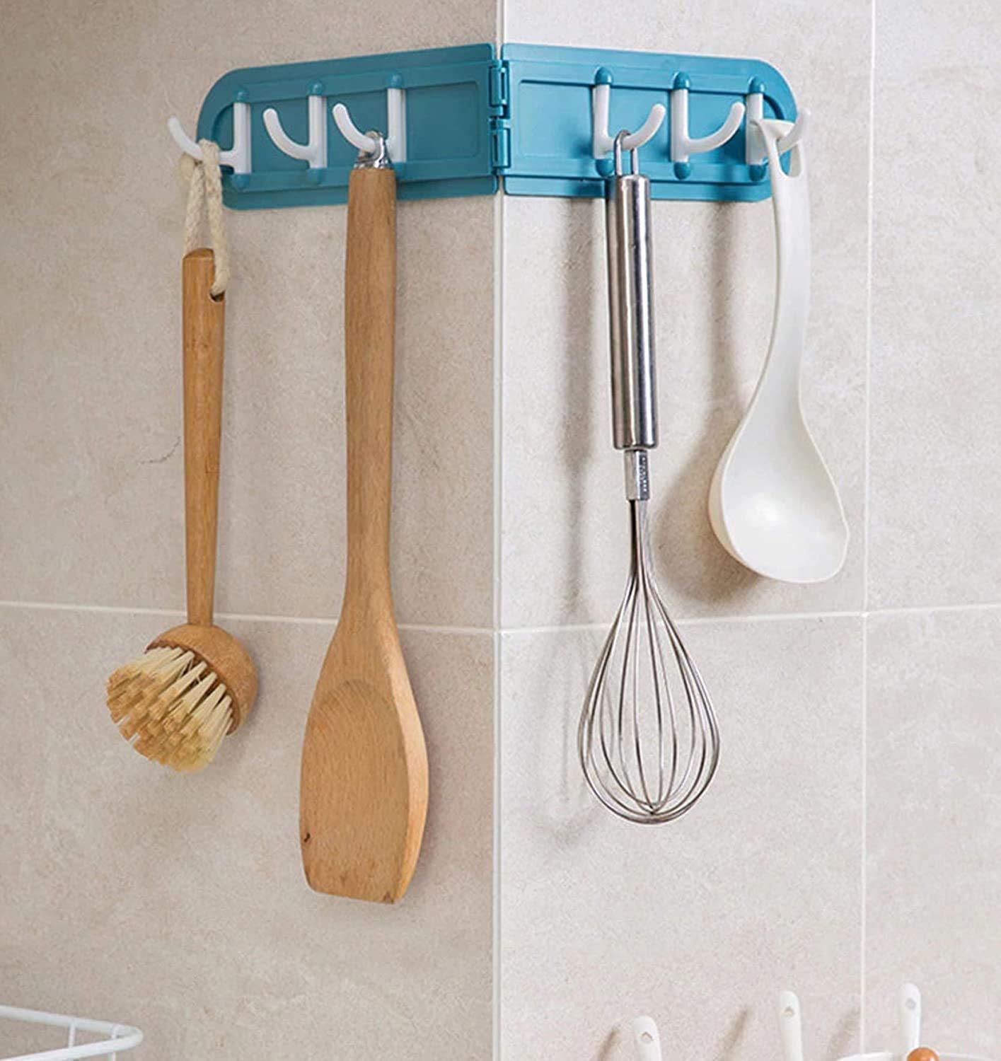 Holding Hooks-Folding Wall Mounted 6 Hooks Storage Hanging Hook Holders