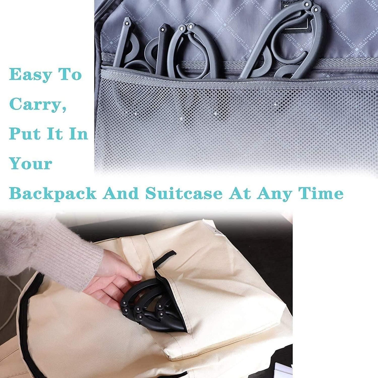 Foldable Portable Clothes Hangers(6pcs Black)