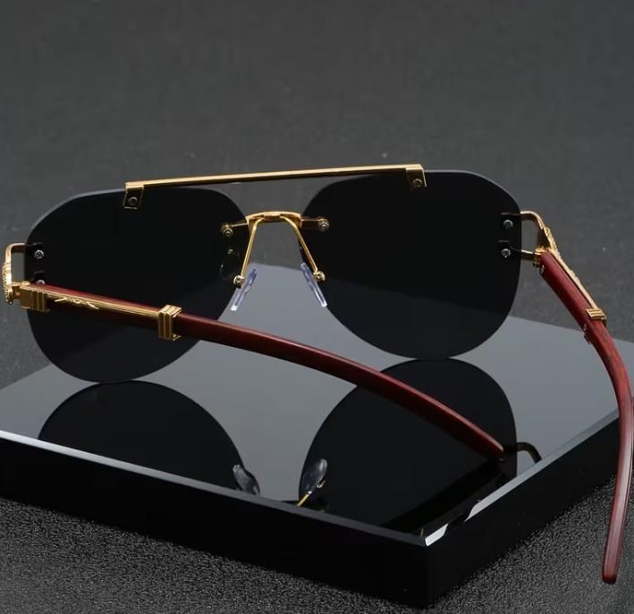 Premium Rimless Aviator Sunglasses (Pack of 1 )