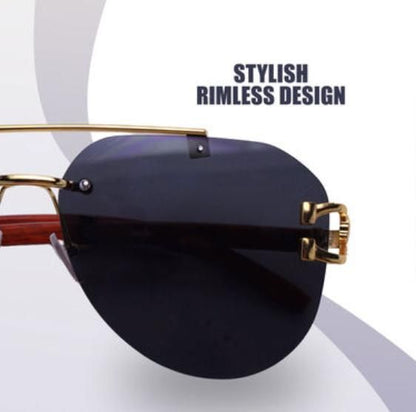 Premium Rimless Aviator Sunglasses (Pack of 1 )
